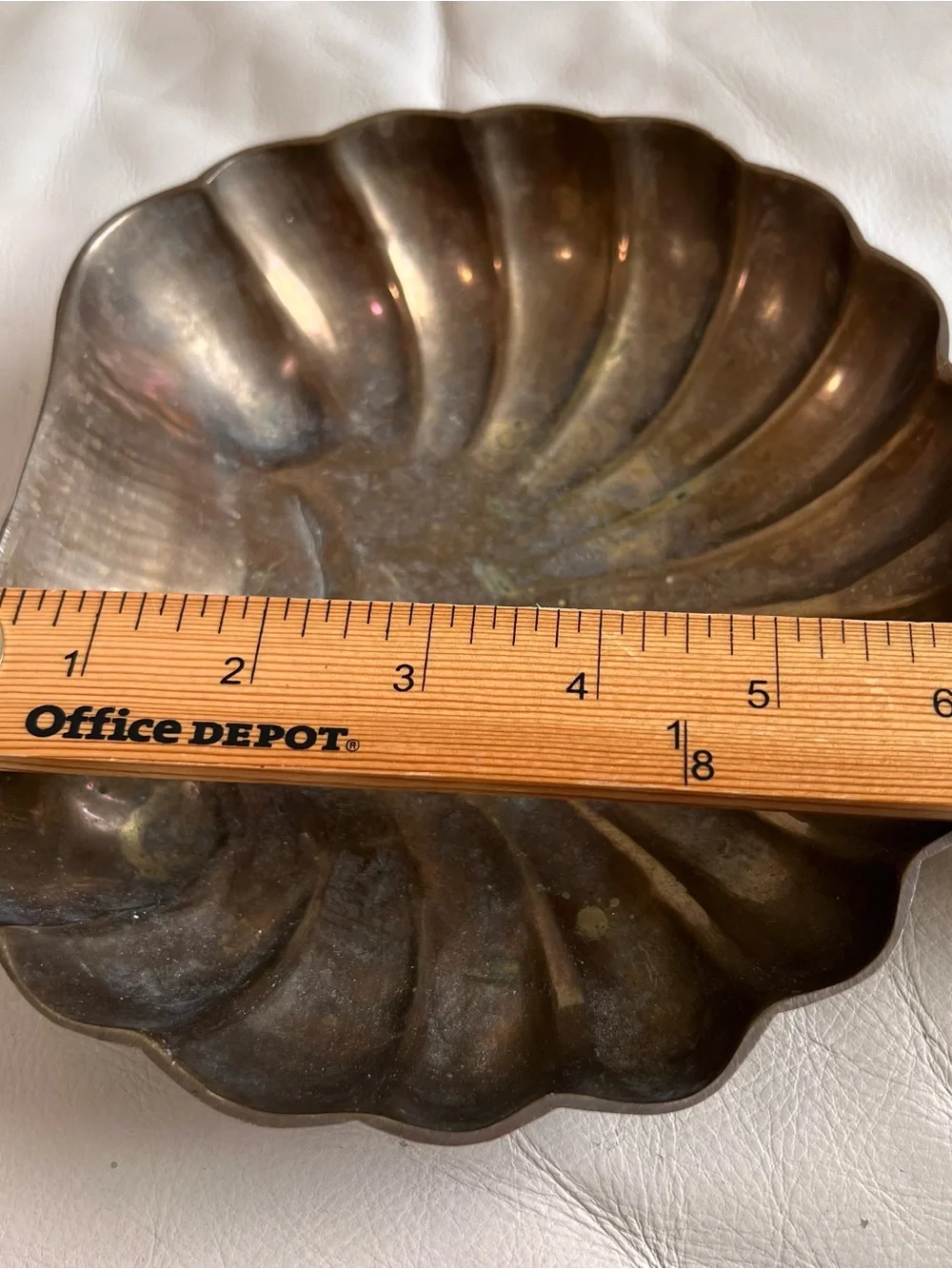Brass Scallop Shell Decorative Bowl Trinket Jewelry Holder Vintage